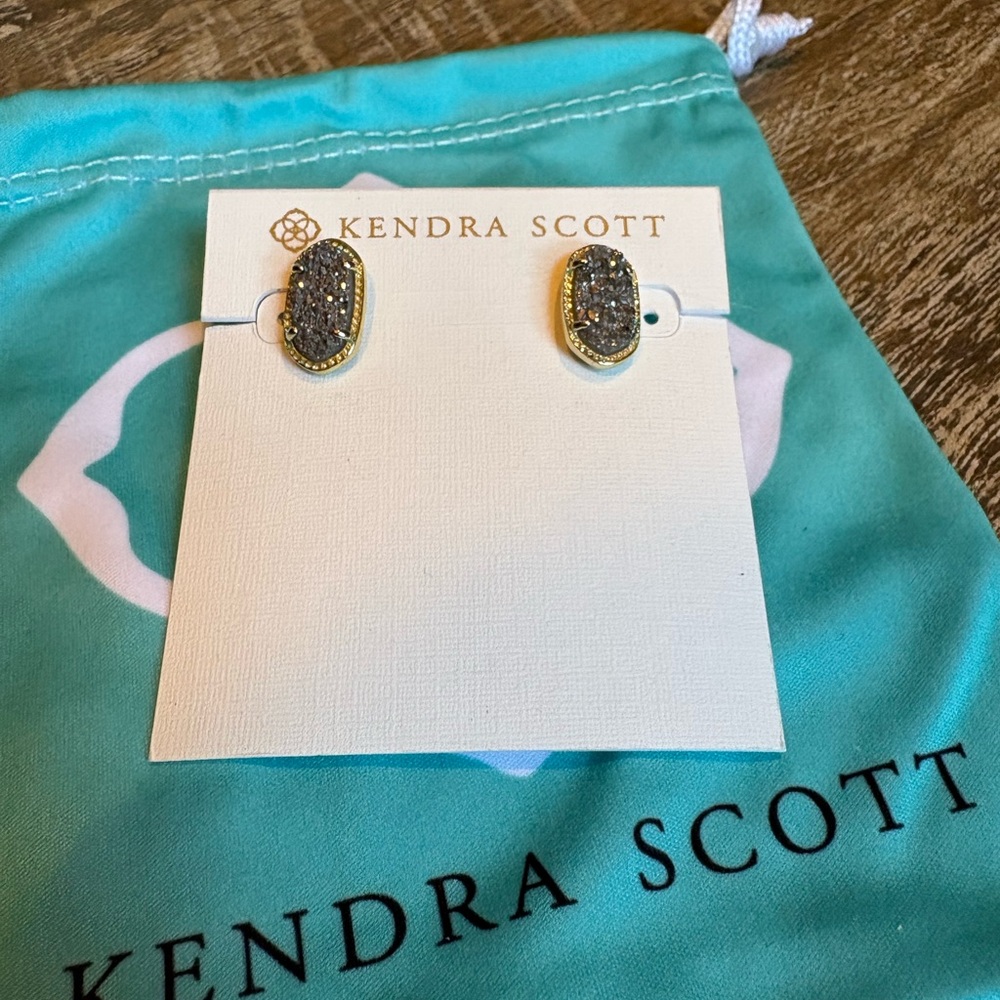 Kendra Scott Gold and Silver Oval Earrings